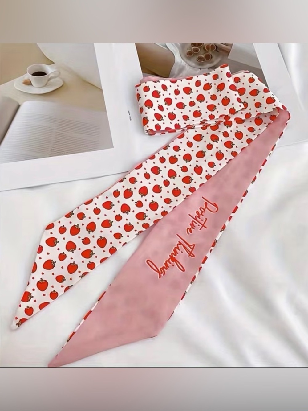 Set of 4 Fruit Twilly Scarf Bundle Cottagecore Strawberry Orange Twillies NWT - Picture 5 of 7